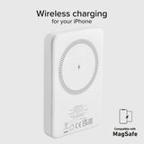 SBS Mag PowerBank 5000 mAh w. USB-C & Wireless Charging - White