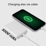 SBS Mag PowerBank 5000 mAh w. USB-C & Wireless Charging - White