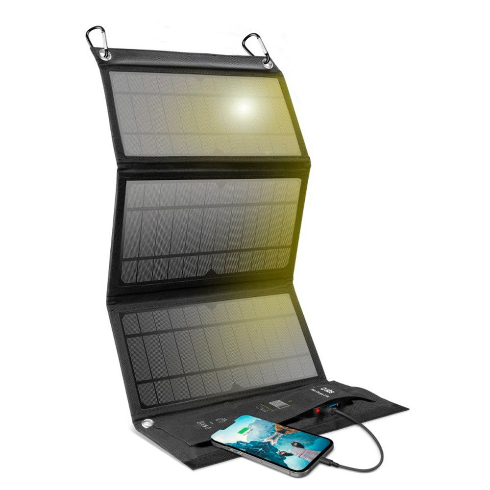 SBS Portable Solar Cell Charger 21W w. 2 x USB-A - Black