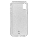 iPhone X / XS Joy Case Flexible Plastic Case with Glitter - Transparent / Silver