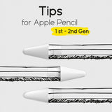 doodroo Apple Pencil Plastic Tip - 3-Pack - White