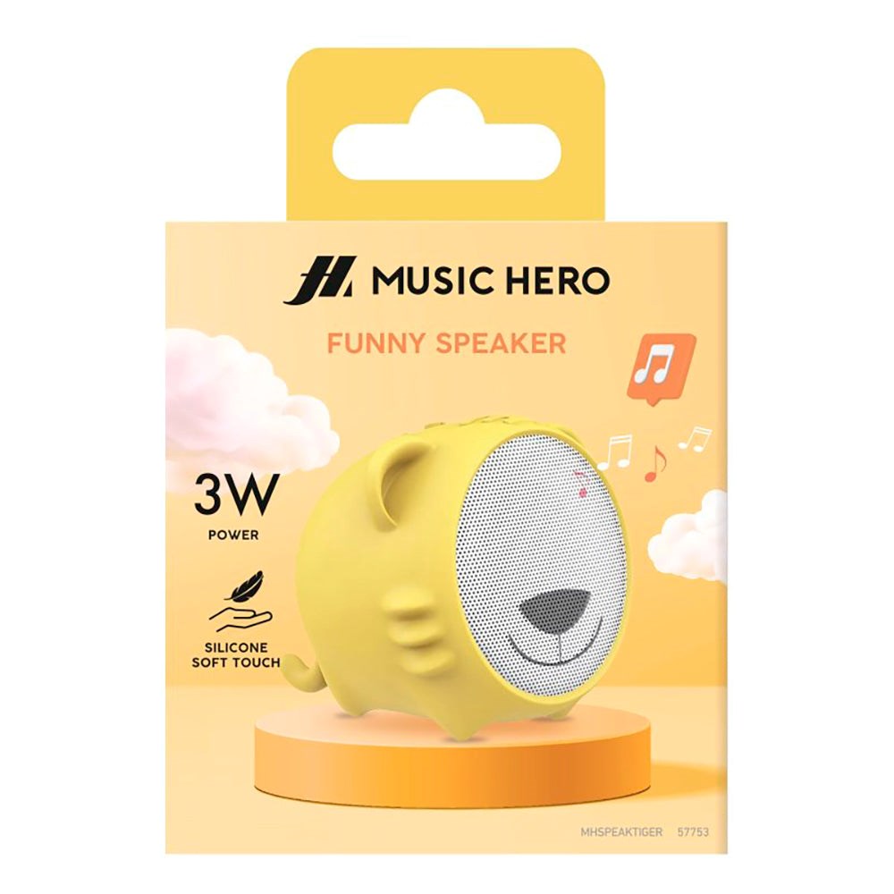 Wireless Silicone Speaker MUSIC HERO - Yellow Lion