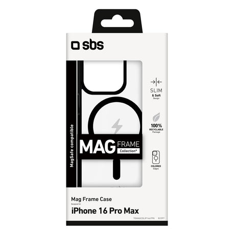 iPhone 16 Pro Max SBS Mag Frame Case - MagSafe Compatible - Transparent / Blue