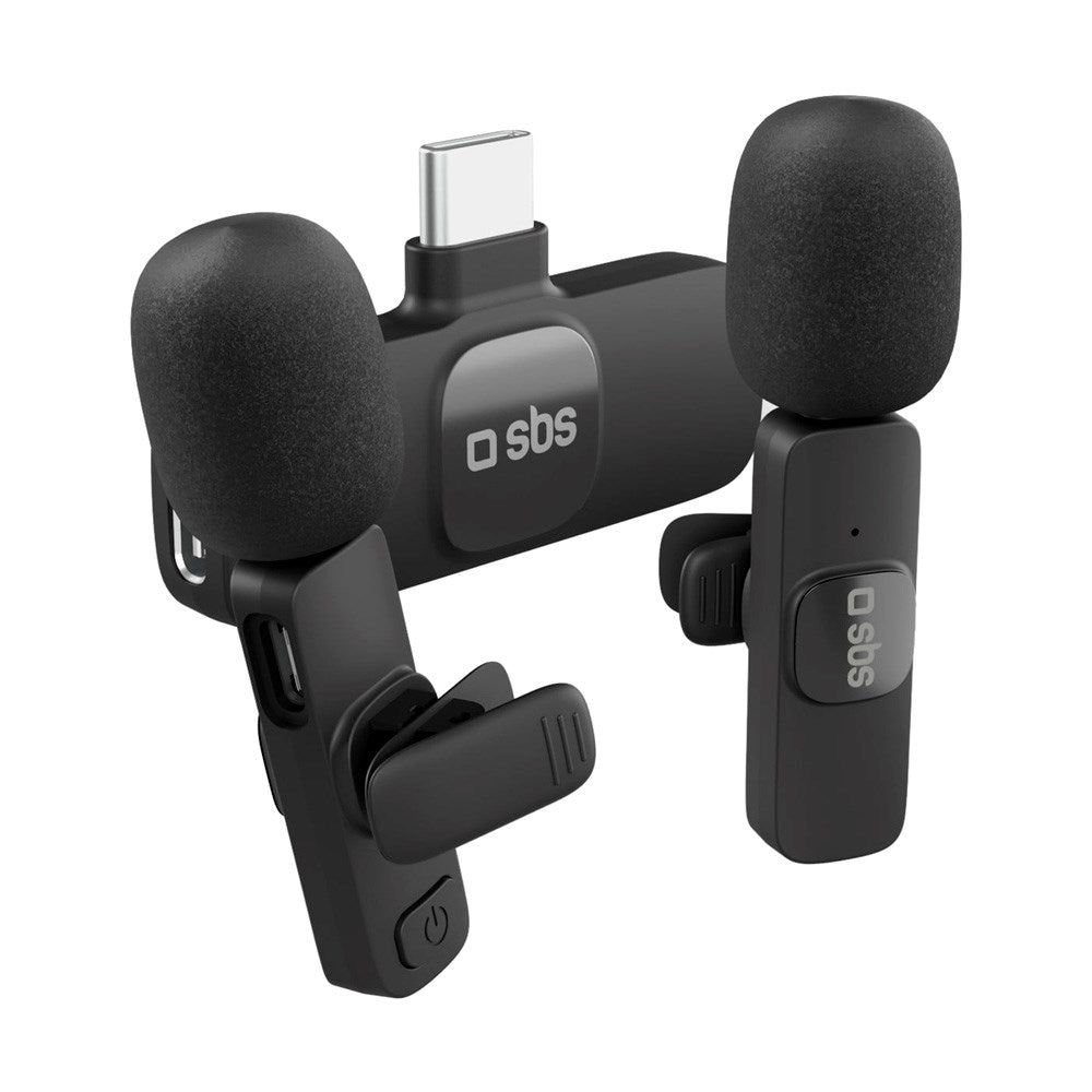 SBS Wireless Microphone Kit with USB-C - 2 pcs - Black