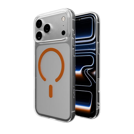 iPhone 17 Pro PURO LITE MAG Hybrid Case - MagSafe Compatible - Transparent / Orange