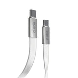 SBS 60W Flat USB-C to USB-C Cable - 1m - White