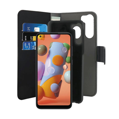 Samsung Galaxy A21 Case Puro Wallet Detachable 2-In-1 - Black