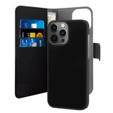 iPhone 13 Pro Max Puro Detachable 2-in-1 Eco Leather Wallet Case - Black