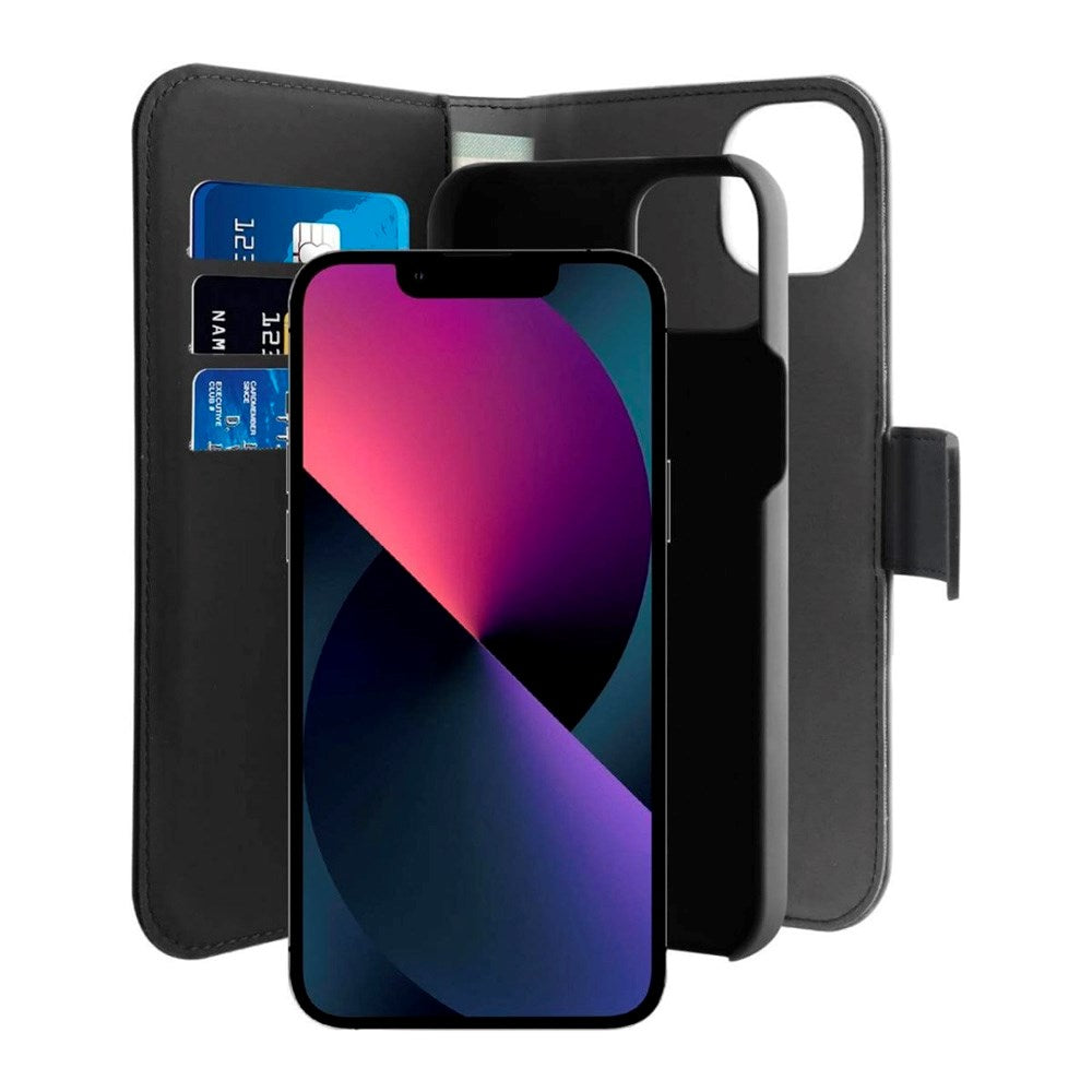 PURO 2-in-1 Flip Case - Eco Leather - iPhone 14 / 13 - Black