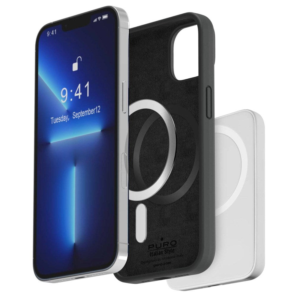 iPhone 14 Pro Max PURO ICON MAG Silicone Case - MagSafe Compatible - Black