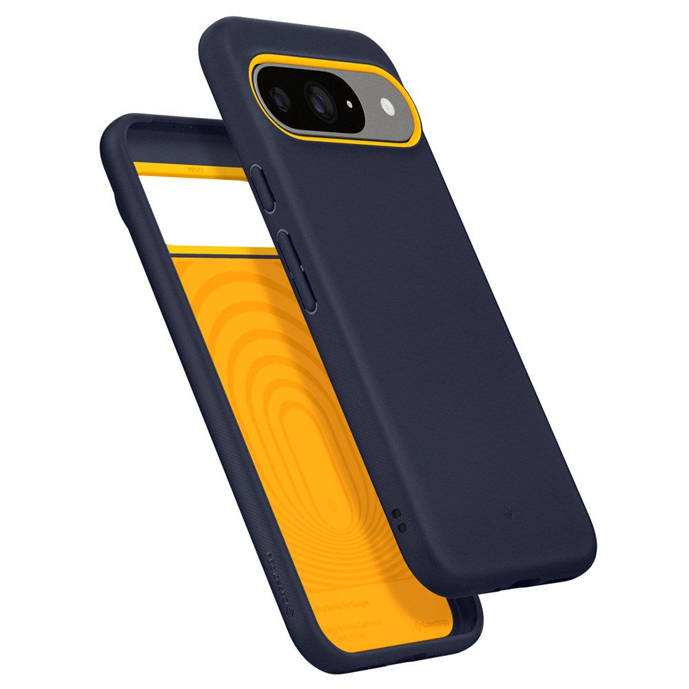 Google Pixel 9 / 9 Pro Spigen Caseology Nano Pop Flexible Plastic Case - Dark Blue / Yellow