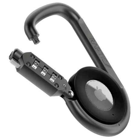 Raptic Link+Lock Case for AirTag - Carabiner Hook with Combination Lock - Black