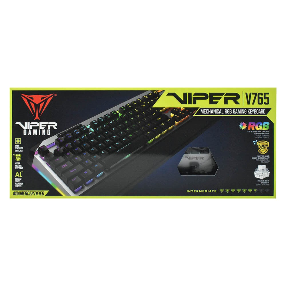 Viper V765 Mechanical Gaming Keyboard with RGB Lighting - Nordic Keyboard Layout - Black / Gray