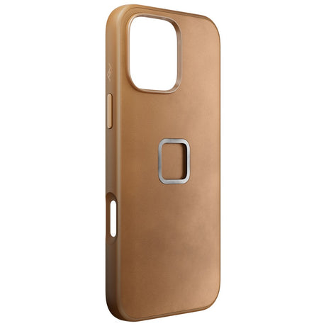 Peak Design iPhone 16 Pro Max Leatherette Case with SlimLink Bracket - MagSafe Compatible - Tan