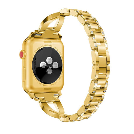 Apple Watch (38/40/SE/41/42mm) Steel Strap w. Rhinestone - Gold