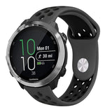 Smartwatch w. holes Silicone Strap (20mm) - Black