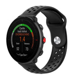 Smartwatch Perforated Buckle Silicone Strap (22mm) - Black