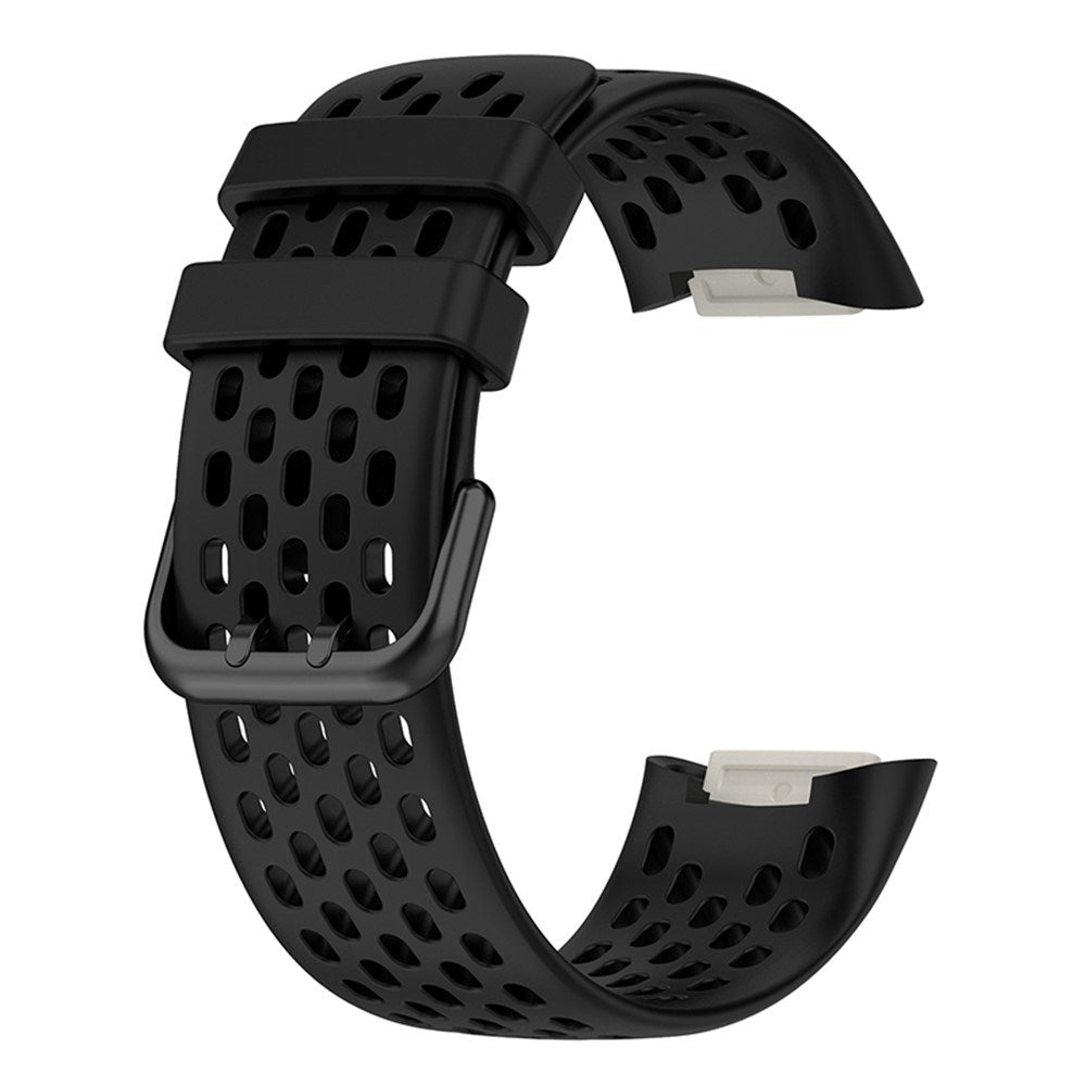 Fitbit Charge 6 / 5 Silicone Strap w. Holes - Black