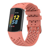 Fitbit Charge 6 / 5 Silicone Strap w. Holes - Pink