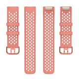 Fitbit Charge 6 / 5 Silicone Strap w. Holes - Pink