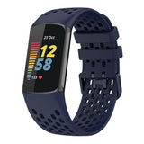 Fitbit Charge 6 / 5 Silicone Strap w. Holes - Blue