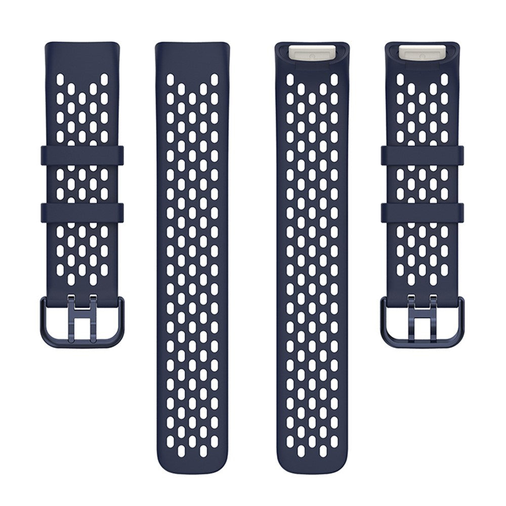 Fitbit Charge 6 / 5 Silicone Strap w. Holes - Blue