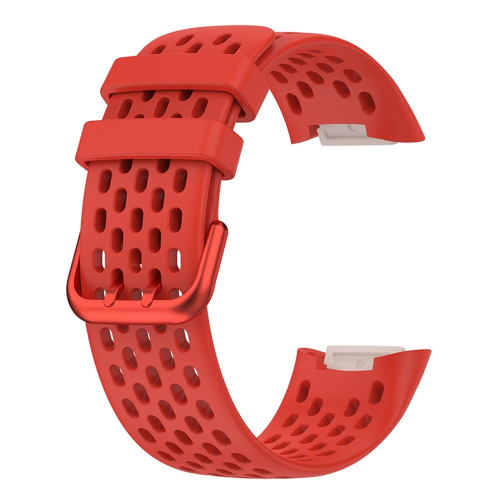 Fitbit Charge 6 / 5 Silicone Strap w. Holes - Red