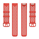 Fitbit Charge 6 / 5 Silicone Strap w. Holes - Red