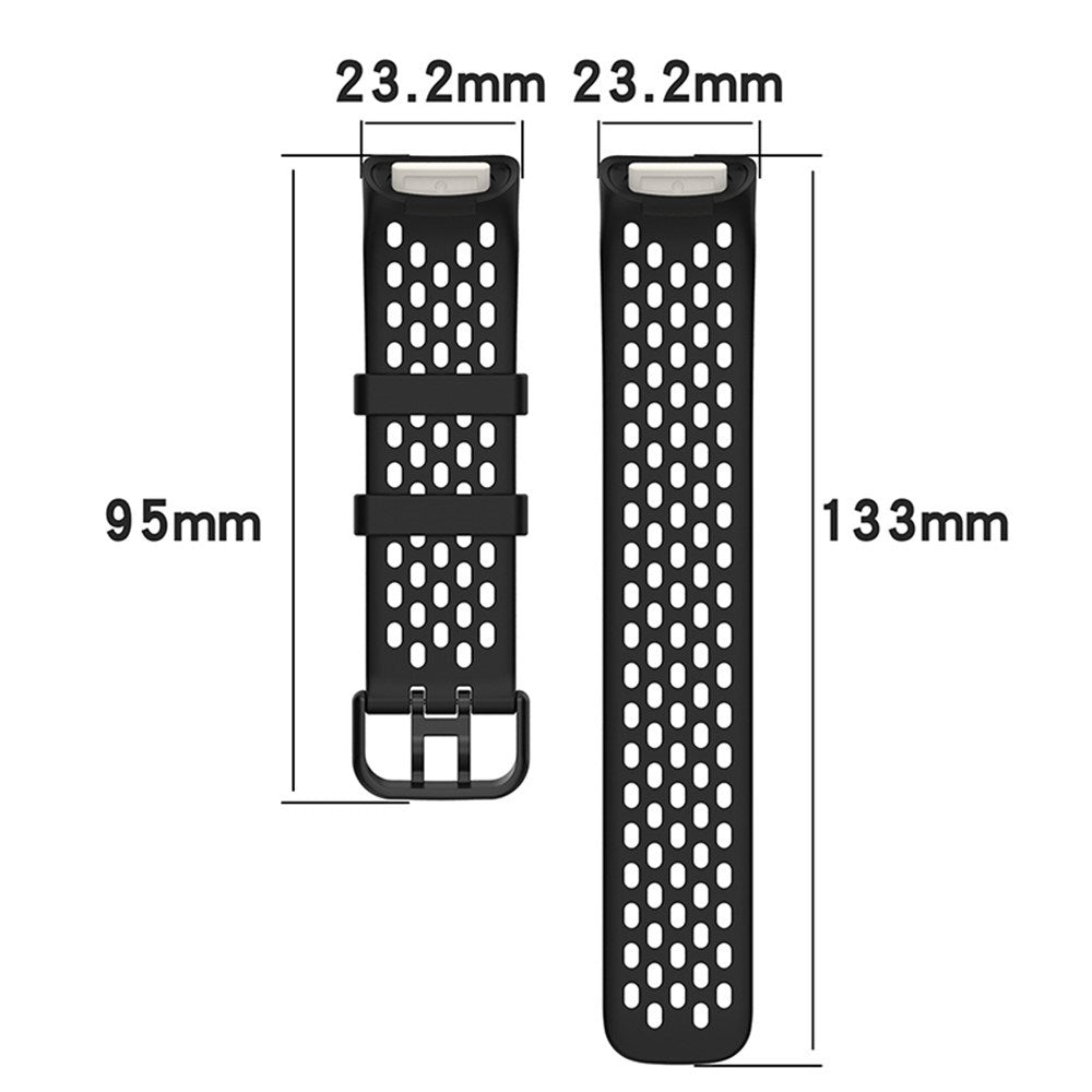Fitbit Charge 6 / 5 Silicone Strap w. Holes - Red