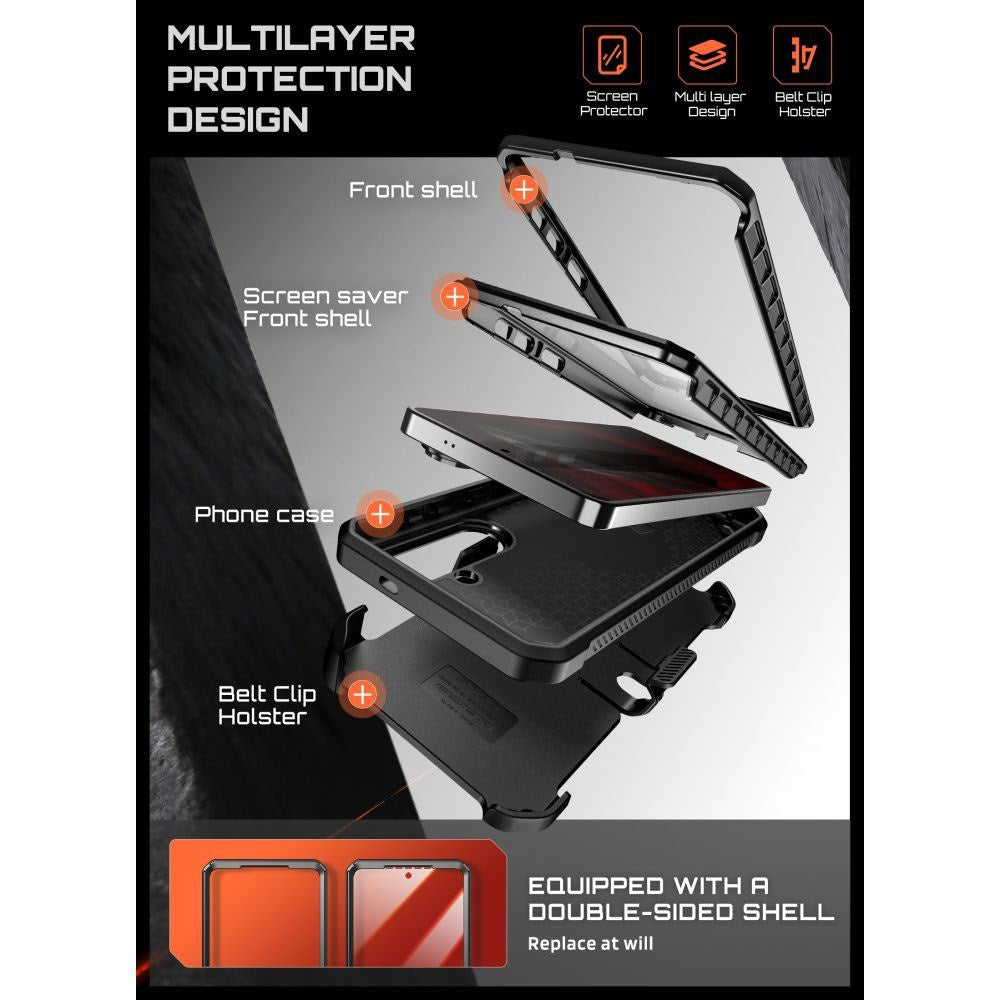 Samsung Galaxy S26+ (Plus) SUPCASE Unicorn Beetle Pro Mag Case with 2x Front Frame - MagSafe Compatible - Black