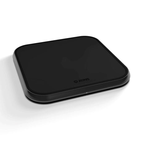 Zens Single Aluminum 10W Wireless Charger incl. Wall Charger - Black