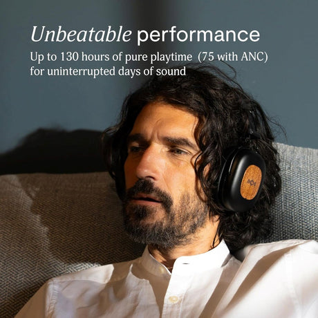 House of Marley Positive Vibration Rebel ANC Over-Ear Headset - Black