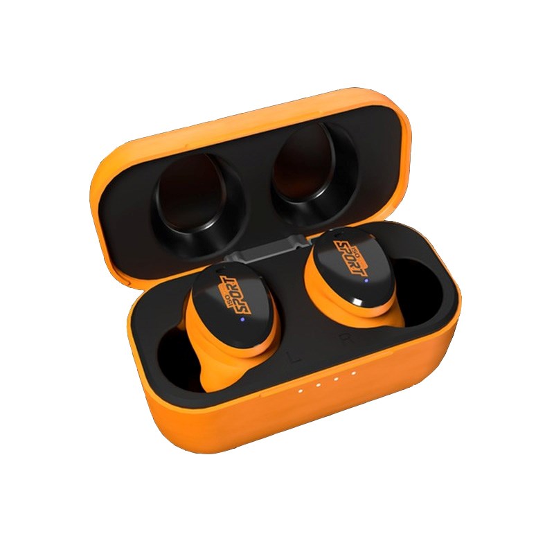 ISOTunes FREE Sport Caliber EN352 True Wireless Hearing Protection - Black / Orange
