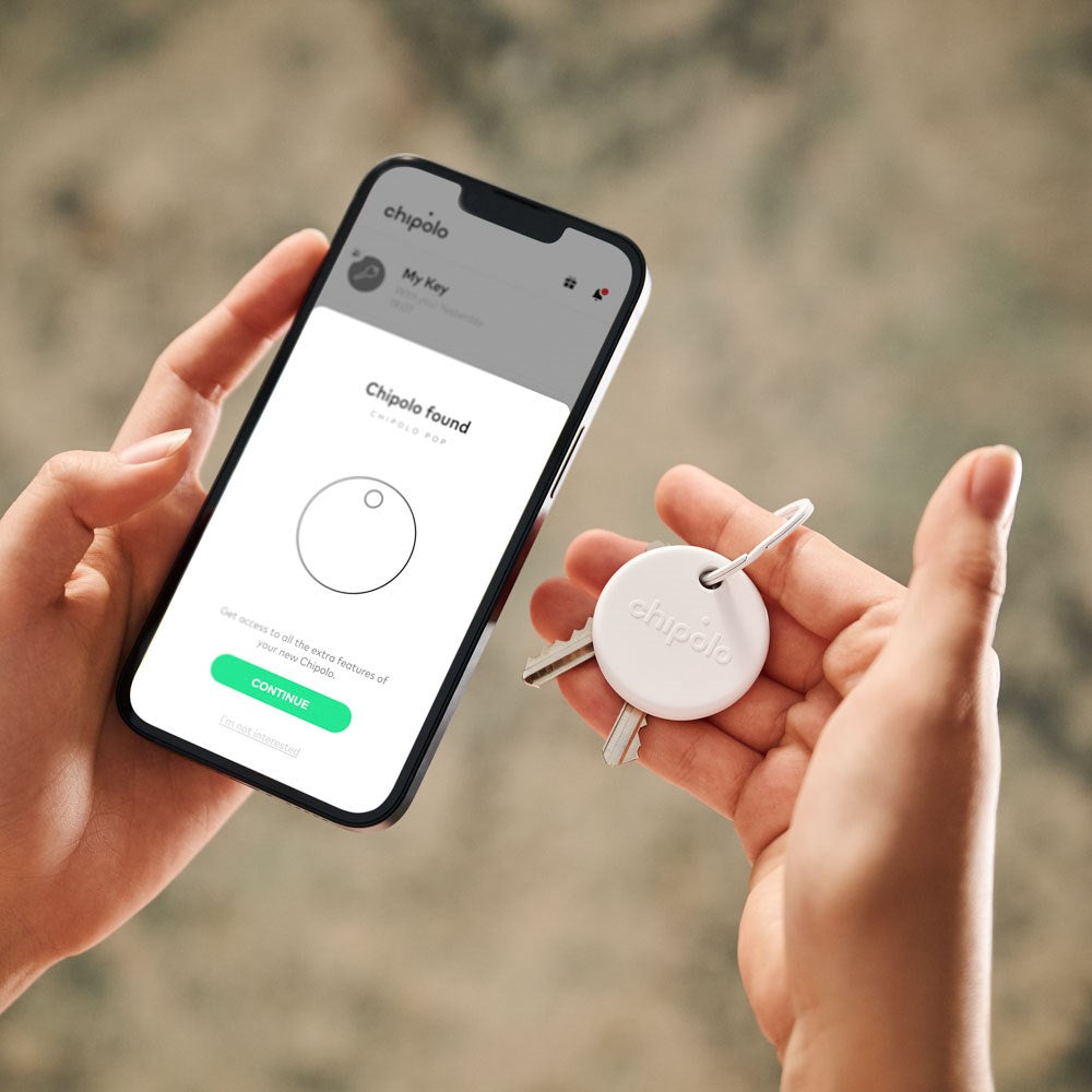 Chipolo POP Bluetooth GPS Tracker - Compatible with Apple Find My & Google's Find My Device - White