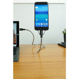 Fuse Chicken Self-Standing USB-C Cable with Holding Function - incl. 2 x Clips - 0.6m - Silver