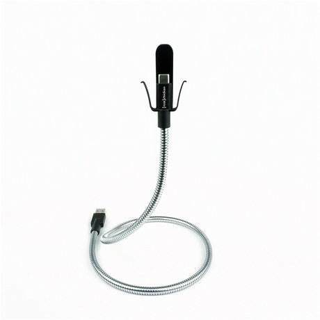 Fuse Chicken Self-Standing USB-C Cable with Holding Function - incl. 2 x Clips - 0.6m - Silver