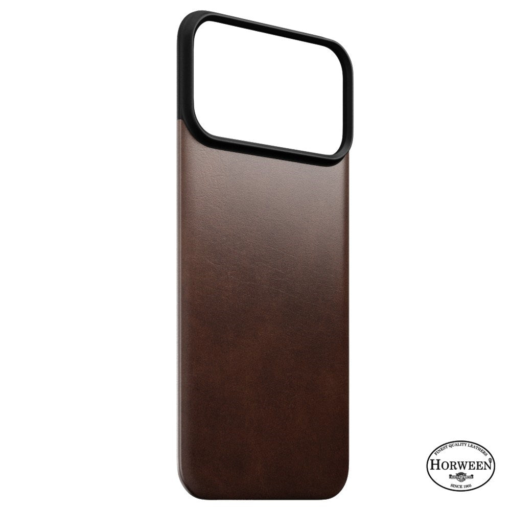 iPhone 18 Pro Max Nomad Magnetic Horween Leather Back Case - MagSafe Compatible - Rustic Brown