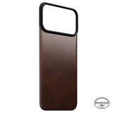 iPhone 18 Pro Nomad Magnetic Horween Leather Back Case - MagSafe Compatible - Rustic Brown
