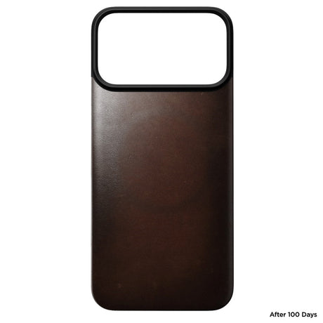 iPhone 18 Pro / 17 Pro Nomad Magnetic Horween Leather Back Case - MagSafe Compatible - Rustic Brown