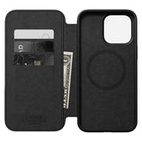 iPhone 15 Pro Max Nomad Modern Horween Leather Folio Case - MagSafe Compatible - Black