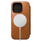 iPhone 16 Pro Nomad Modern Leather Folio Case - MagSafe Compatible - Tan