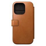 iPhone 16 Pro Nomad Modern Leather Folio Case - MagSafe Compatible - Tan