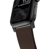 Nomad Apple Watch (42/44/SE/45/46/49mm) Active Band Pro Strap - Classic Brown / Black Hardware