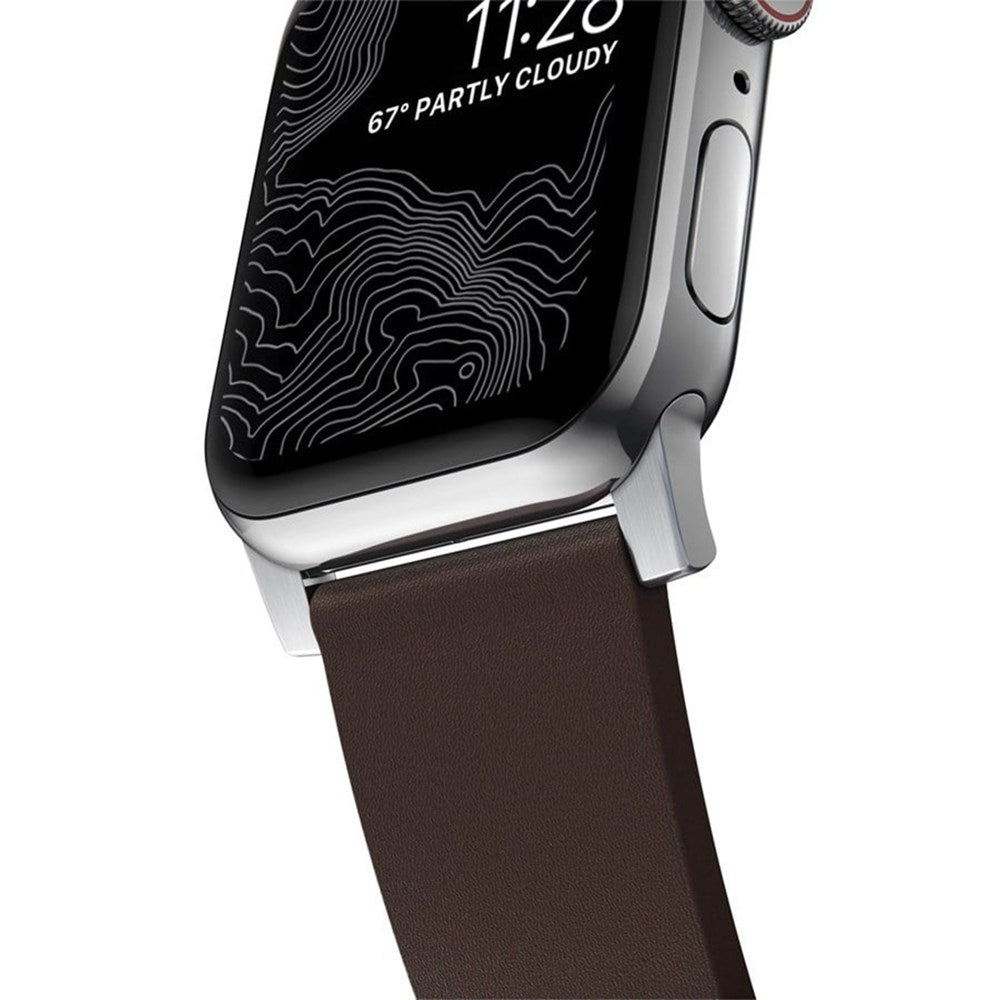 Nomad Apple Watch (42/44/SE/45/46/49mm) Active Band Pro Strap - Classic Brown / Silver Hardware