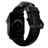 Nomad Apple Watch (38/40/SE/41/42mm) Traditional Horween Band Strap - Black  / Black Hardware