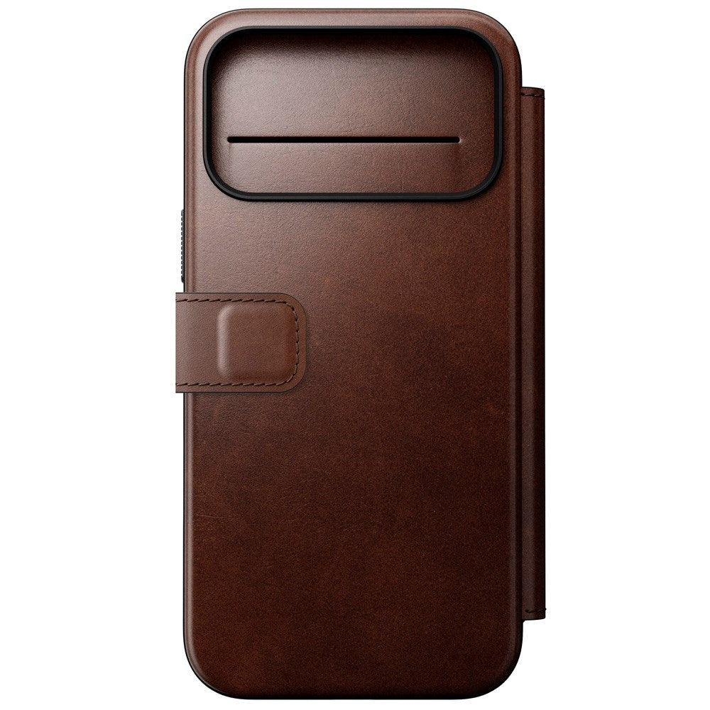 Nomad iPhone 17 Pro Max Modern Horween Leather Folio Case - MagSafe Compatible - Rustic Brown