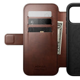 Nomad iPhone 17 Pro Max Modern Horween Leather Folio Case - MagSafe Compatible - Rustic Brown