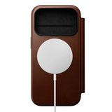 Nomad iPhone 17 Pro Modern Leather Folio Case - MagSafe Compatible - Brown