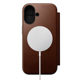 Nomad iPhone 17 Modern Leather Folio Case - MagSafe Compatible - Brown