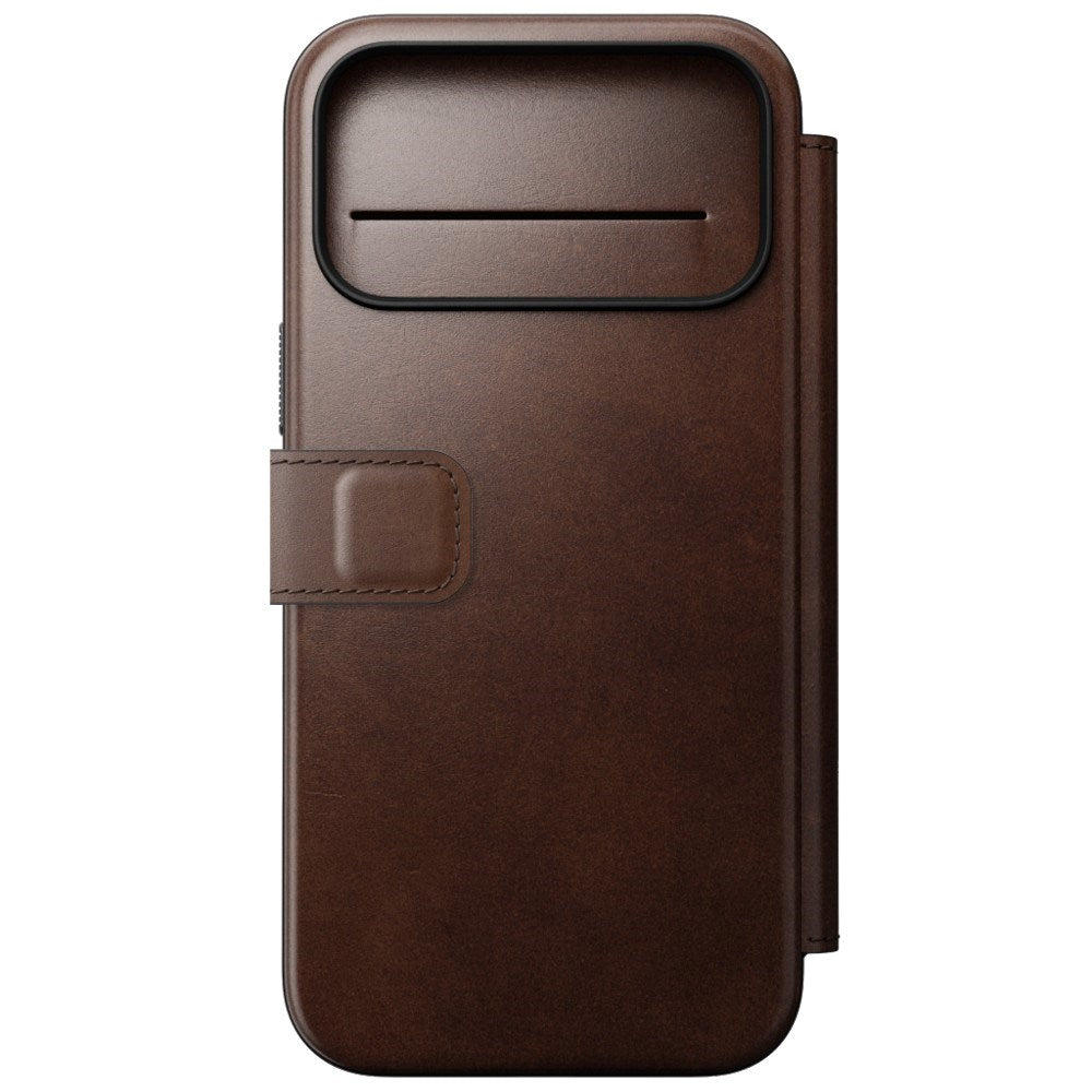 iPhone 18 Pro Max Nomad Modern Horween Leather Folio Case - MagSafe Compatible - Rustic Brown